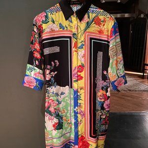 VERSACE  Floral-print Shirt Dress